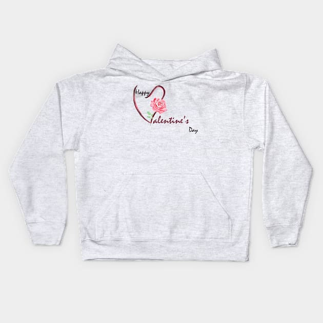 Happy Valentine's day card Kids Hoodie by colorandcolor